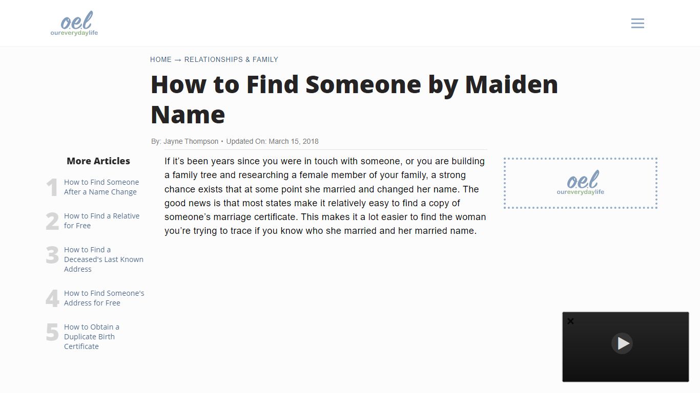 How to Find Someone by Maiden Name | Our Everyday Life